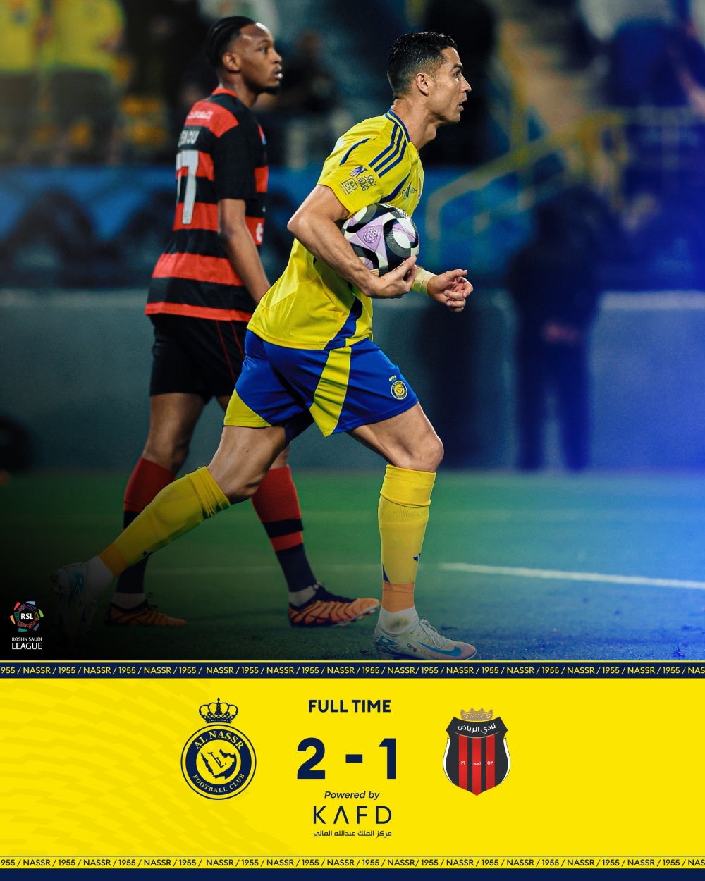 Kết quả Al Nassr 2-1 Al Riyadh: Chủ nhà giành 3 điểm nhờ Ronaldo xuất sắc